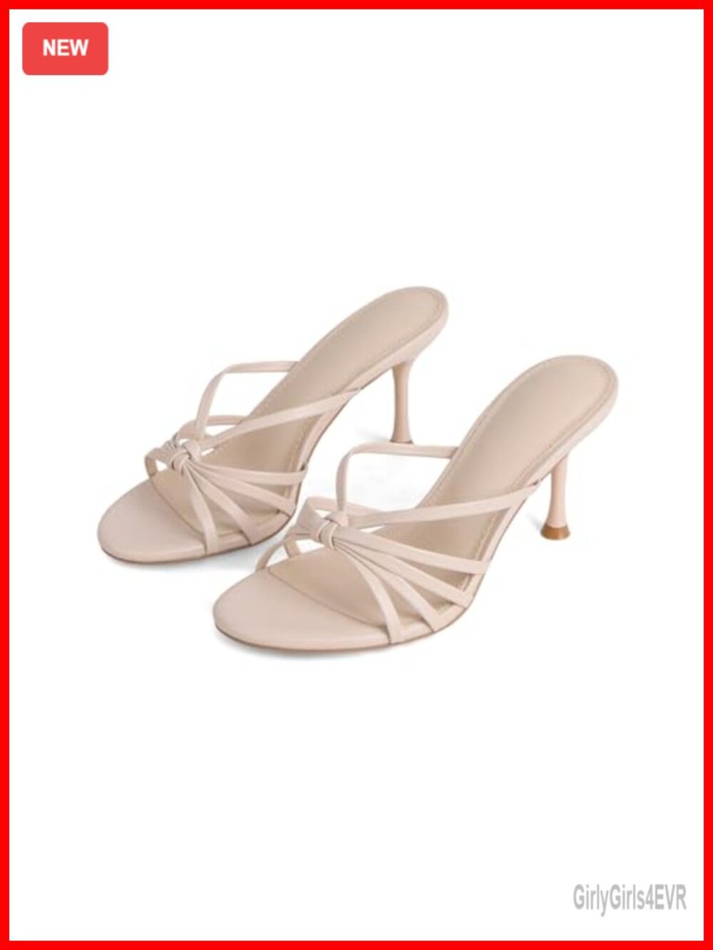 Kitten Heel Strappy Sandals Open Toe Slide Slip On